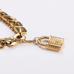 Lock Pendant Layered Necklace | Modern Luxe